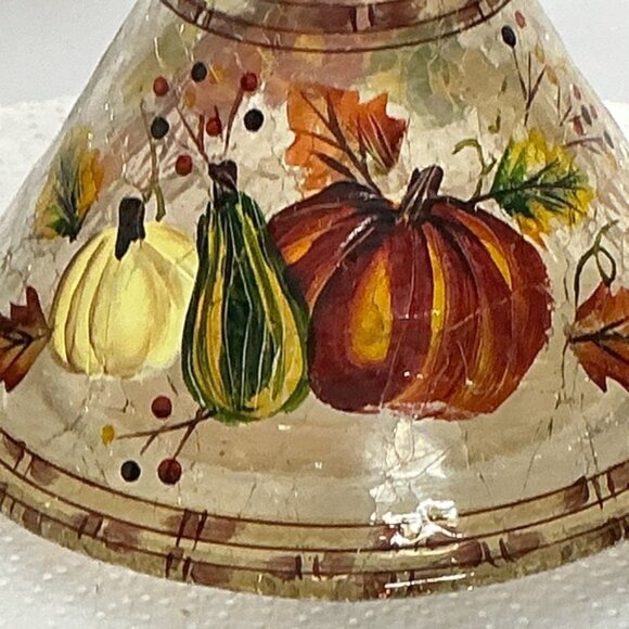 Yankee Candle Shade Crackle Glass Fall Autumn Thanksgiving Pumpkin Harvest - Picture 2 of 16